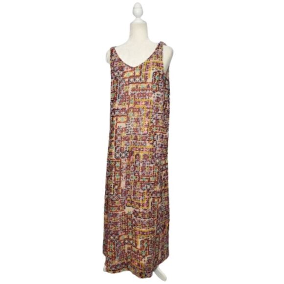 NEW PHILOSOPHY dress‎ multicolor printed woven sleeveless maxi M - Picture 1 of 7